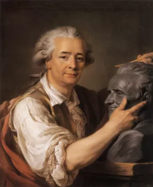 The Sculptor Augustin Pajou by Adelaide Labille-Guiard - Oil Painting Reproduction