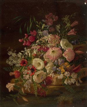 Floral Still Life by Adelheid Dietrich Oil Painting