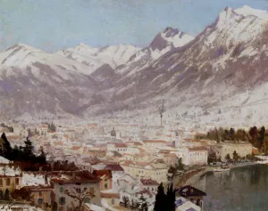 A View Of Como by Adelsteen Normann - Oil Painting Reproduction