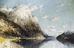 Fjord by Adelsteen Normann Oil Painting