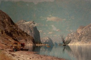 Landscape with Fjords by Adelsteen Normann Oil Painting