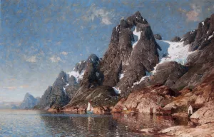 Seilbater Pa Fjorden by Adelsteen Normann - Oil Painting Reproduction