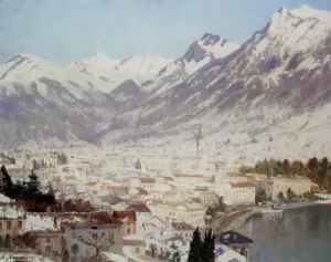 Utsikt Over Como by Adelsteen Normann Oil Painting