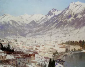 Utsikt Over Como Oil painting by Adelsteen Normann