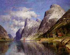 Utsyn Mot En Vestlandsfjord by Adelsteen Normann Oil Painting