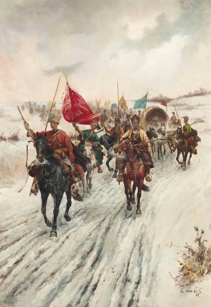 The Gold Escort by Adolf Baumgartner-Stoiloff - Hand-Painted Oil Painting Reproduction