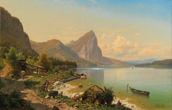 Partie am Mondsee by Adolf Chwala - Hand-Painted Oil Painting Reproduction