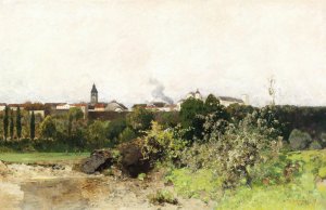 View of Enns on the Danube by Adolf Ditscheiner Oil Painting