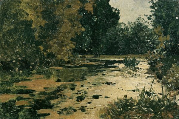 Waldtumpel Waldbach  by Adolf Ditscheiner - Hand-Painted Oil Painting Reproduction