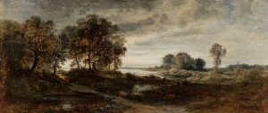 Landscape of the Oder River by Adolf Dressler Oil Painting