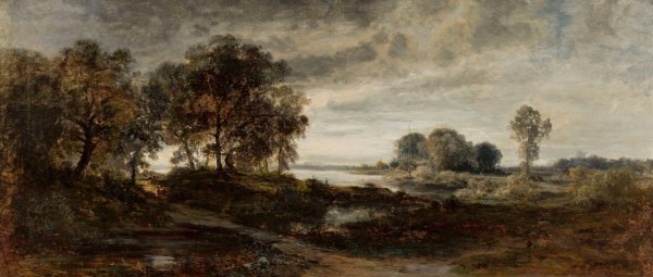 Landscape of the Oder River  by Adolf Dressler - Hand-Painted Oil Painting Reproduction