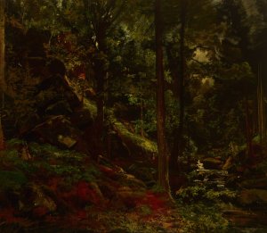 Stream in the Woods by Adolf Dressler Oil Painting
