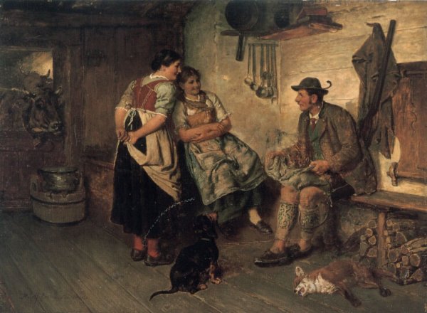 Main Product Photo of Die Jungen Fuchse Painting by Adolf Eberle