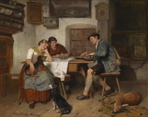 Musikalische Unterhaltung auf der Alm by Adolf Eberle Oil Painting