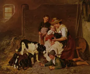 New Puppies painting by Adolf Eberle