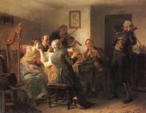 The Sour Note by Adolf Eberle - Oil Painting Reproduction