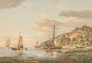 Die Elbe bei Blankenese by Adolf Friedrich Vollmer Oil Painting