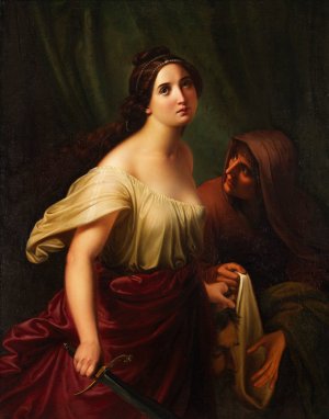 Judith mit dem Haupt des Holofernes by Adolf Gottlob Zimmermann Oil Painting