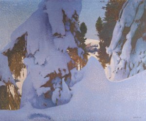 Winter Oil painting by Adolf Gross