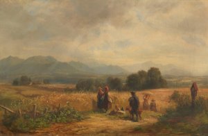 Erntetag in Oberbayern bei Habach by Adolf Heinrich Lier Oil Painting