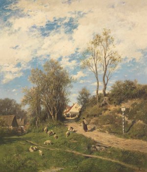 Fruhlingsmorgen by Adolf Heinrich Lier Oil Painting