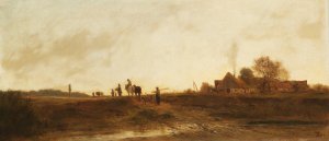Heimkehr der Landleute am Abend bei Pang III by Adolf Heinrich Lier Oil Painting