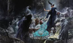 The Souls At The Acheron by Adolf Hiremy-Hirschl Oil Painting