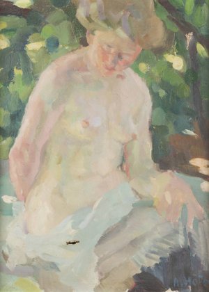 Female nude by Adolf Hofer Oil Painting