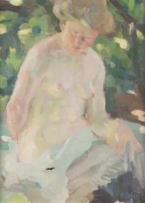 Female nude Oil painting by Adolf Hofer