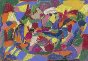 Abstrakte Komposition, Querformat Oil painting by Adolf Holzel