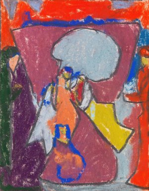 Figurengruppe by Adolf Holzel Oil Painting