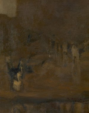 Landschaftsstudie aus Dachau by Adolf Holzel Oil Painting