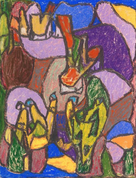 Ohne Titel  by Adolf Holzel - Hand-Painted Oil Painting Reproduction