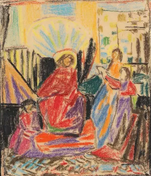 Religioses Motiv by Adolf Holzel Oil Painting