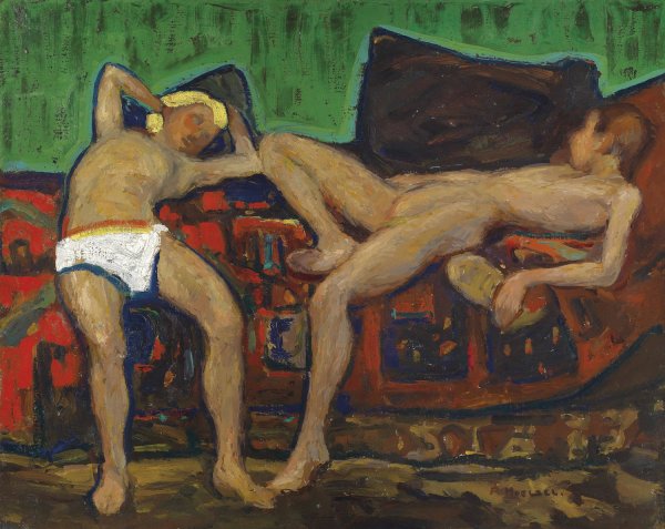 Main Product Photo of Zwei ruhende Akte  Painting by Adolf Holzel