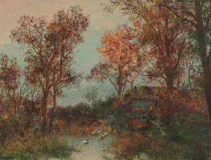 A Summer Evening by Adolf Kaufmann Oil Painting