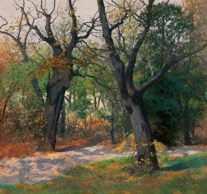 Autumn Morning by Adolf Kaufmann Oil Painting
