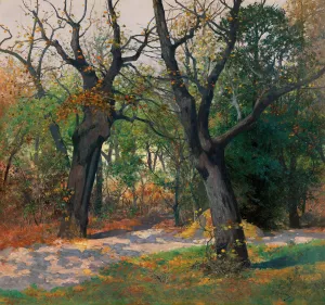 Autumn Morning by Adolf Kaufmann Oil Painting