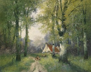 Fruhling by Adolf Kaufmann Oil Painting