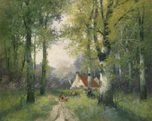 Fruhling by Adolf Kaufmann Oil Painting