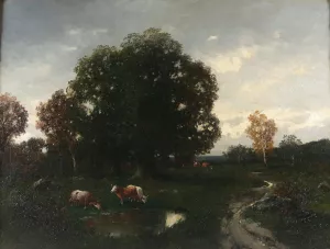 Kuhe auf der Weide by Adolf Kaufmann Oil Painting