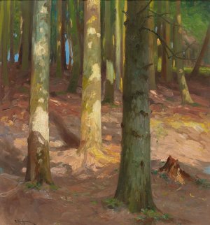 Wald by Adolf Kaufmann Oil Painting