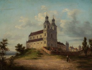Pauline church and monastery at Skalka, Krakow by Adolf Kozarski Oil Painting