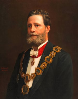 Dr. Karl Lueger, Burgermeister by Adolf Mayerhofer Oil Painting
