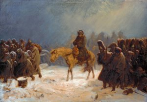 Napoleon's Retreat From Russia by Adolf Northen Oil Painting