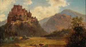 View of Burg Hochosterwitz, Carinthia by Adolf Obermullner Oil Painting
