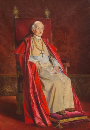 Papst Leo XIII. by Adolf Pirsch Oil Painting