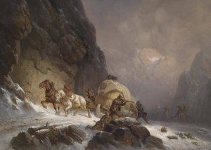 Der uberfall by Adolf Schmidt Oil Painting