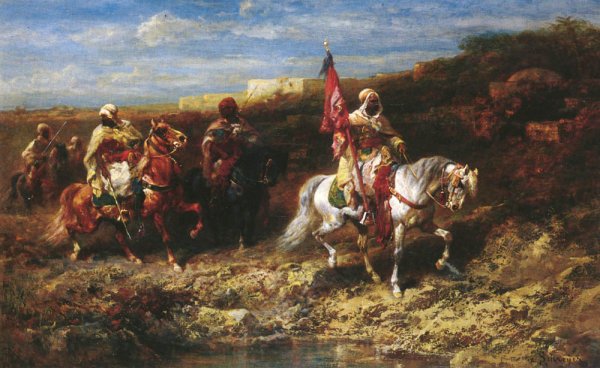 Main Product Photo of Arab Horseman In A Landscape Painting by Adolf Schreyer