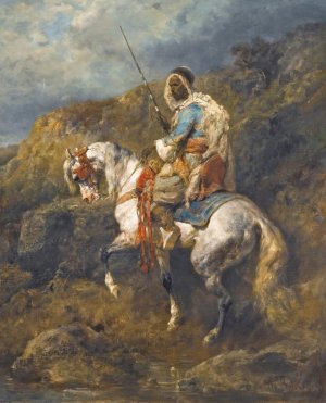 Arab Horseman by Adolf Schreyer Oil Painting